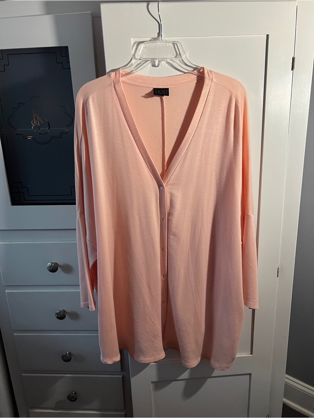 Mod Lusive Peach pink Button-Front Lightweight Cardigan